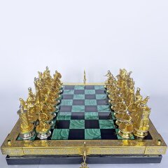 Подарочные шахматы ручной работы «Империя» с позолоченными фигурами