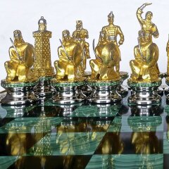 Подарочные шахматы ручной работы «Империя» с позолоченными фигурами