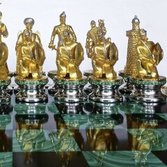 Подарочные шахматы ручной работы «Империя» с позолоченными фигурами