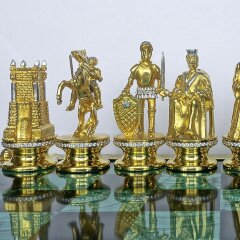Подарочные шахматы ручной работы «Империя» с позолоченными фигурами