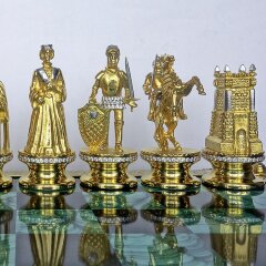 Подарочные шахматы ручной работы «Империя» с позолоченными фигурами