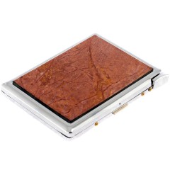 Сигаретница карманная на 10 сигарет «Яшма» с зажигалкой в подарок парню