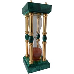 Эксклюзивная модель песочных часов из малахита «Таймер» в позолоченном корпусе