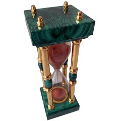 Эксклюзивная модель песочных часов из малахита «Таймер» в позолоченном корпусе