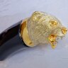 Коллекционный нож «Медведь» с позолоченным клинком из булатной стали