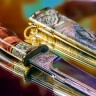 Подарочный нож «Медведь» украшенный в стиле мастеров Златоуста в подарочном футляре
