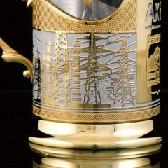 Чайный набор подстаканников с логотипом «Герб» для корпоративных подарков