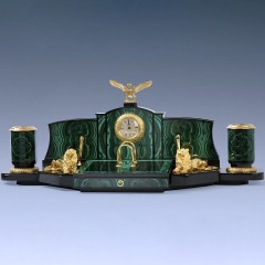 Письменный набор органайзер «Держава» из малахита в подарок начальнику