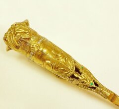 Позолоченная ложка для обуви «Мопс»