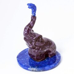 Сувенирная фигурка «Слоник» (чароит, лазурит)