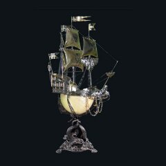 Серебряный корабль «Фрегат» из морской раковины НАУТИЛУС