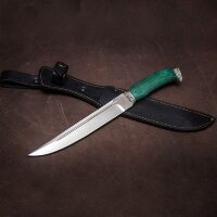 Зелёный пластунский нож «Казак» с рукоятью из карельской берёзы