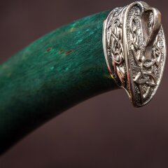 Зелёный пластунский нож «Казак» с рукоятью из карельской берёзы