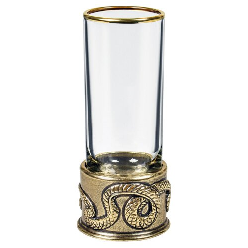 Набор из 12-ти стопок патрон «Змея» в футляре из массива дерева