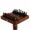 Шахматный стол с фигурами «Классический» из камня обсидиан