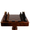 Шахматный стол с фигурами «Классический» из камня обсидиан