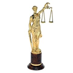 Позолоченная статуэтка «Фемида» на камне обсидиан в подарок судье