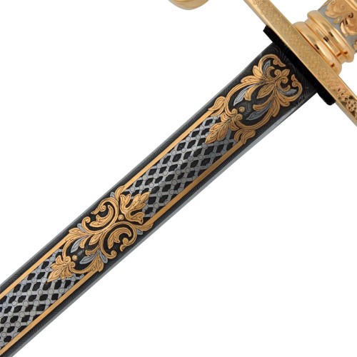 Кортик (МВД) наградной «Честь» из дамасской стали (ножны металл огранка)