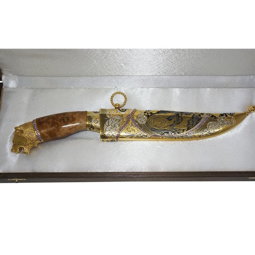 Сувенирный нож «Медведь» с рукоятью из берёзы в металлических ножнах