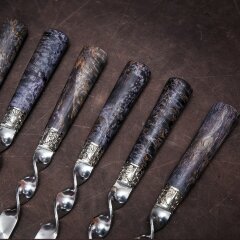 Эксклюзивные шампуры «Классика» с рукоятью из карельской берёзы