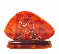 Настольная визитница из янтаря «Стрелец»