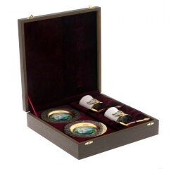 Кофейный набор «Лебеди» из фарфора на 2 персоны