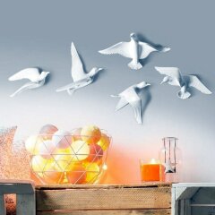 Белая фигурка для декора стен «Чайка» 3D (№3)