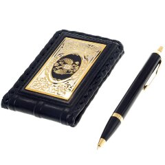 Подарочный набор «Герб России» (кожаная визитница, ручка)