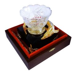 Хрустальная икорница «Севрюга» на долерите