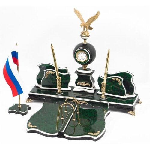 Настольный набор «Орел» (змеевик)