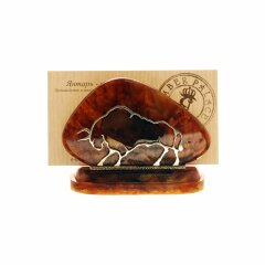 Настольная визитница из янтаря «Телец»