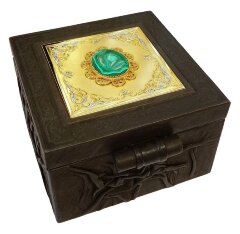 Шкатулка из кожи «Малахит»