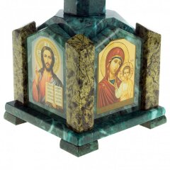 Сувенирная шкатулка из камня змеевик «Часовня» для драгоценностей