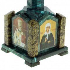 Сувенирная шкатулка из камня змеевик «Часовня» для драгоценностей