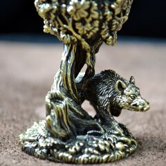 Подарочная рюмка лафитник «Кабан» из бронзы