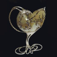 Серебряная ваза «Весенний сад» из морской раковины NAUTILUS