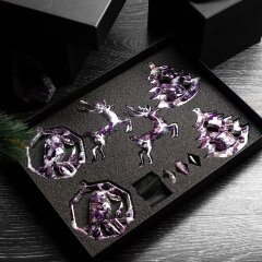 Корпоративный подарочный набор «Новогодние подарки» из камня аметист в подарок к новому году