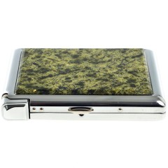 Портсигар карманный на 20 сигарет «Змеевик» с зажигалкой в подарок мужчине