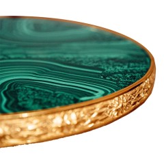 Журнальный столик «Малахит» из натурального камня для интерьера дома