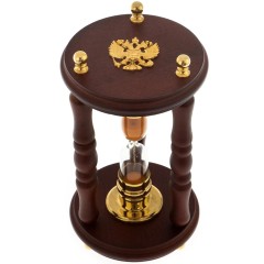 Песочные часы «Герб России» (на 3 минуты) в резном корпусе