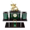 Настольный набор с часами «Георгий Победоносец» из малахита