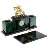 Настольный набор с часами «Георгий Победоносец» из малахита