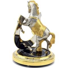 Сувенирная подкова с лошадью «На счастье» на агате в подарок бабушке