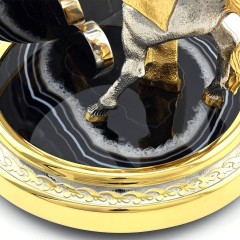 Сувенирная подкова с лошадью «На счастье» на агате в подарок бабушке