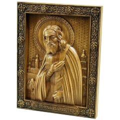 Резная икона «Серафим Саровский» (малая)