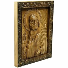 Резная икона «Серафим Саровский» (малая)