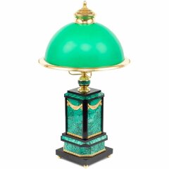 Настольная рабочая лампа «Малахит» из натурального камня для кабинета руководителя