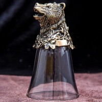 Подарочная стопка перевёртыш «Медведь» из бронзы