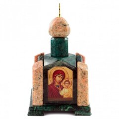 Подарочная шкатулка из камня «Часовня» (змеевик, мрамор) для украшений