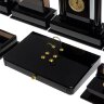 Настольный набор органайзер «Лев» из камня чёрный обсидиан